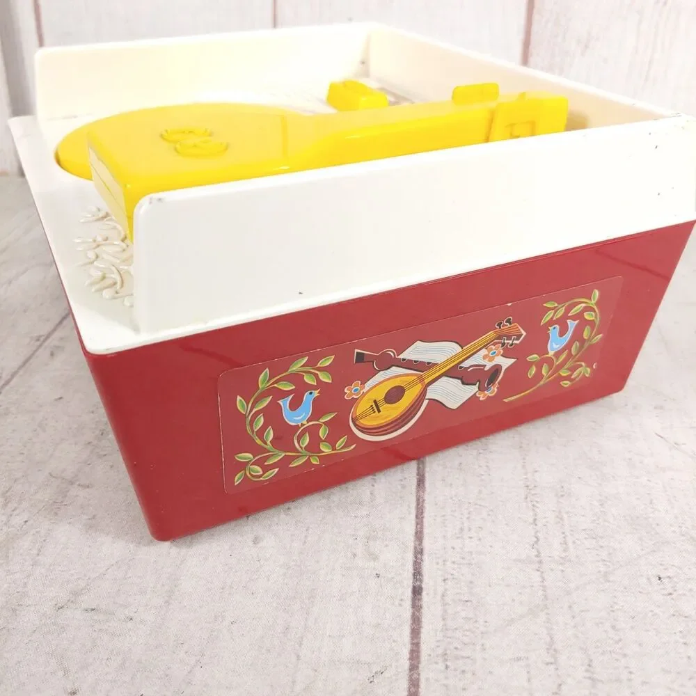 Vintage Fisher Price Music Box Record Player Classic Toy With 5 Discs USED